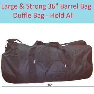 36" Large Barrel Bag - Round Roll Bag Large Duffle Bag - Travel Holdall
